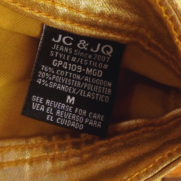 Metallic Gold skinny jeggings JCJQ size medium - Picture 5 of 6